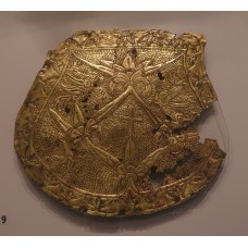 Gold plate with cross at the center
